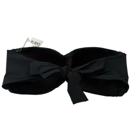 NWT Bar III Twist Bandeau Bikini Swim Top With Removable Straps Size S Black - Picture 6 of 13